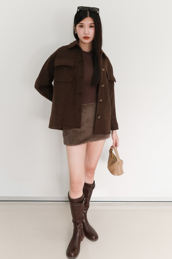 Wyonie Wool Jacket in Dark Brown