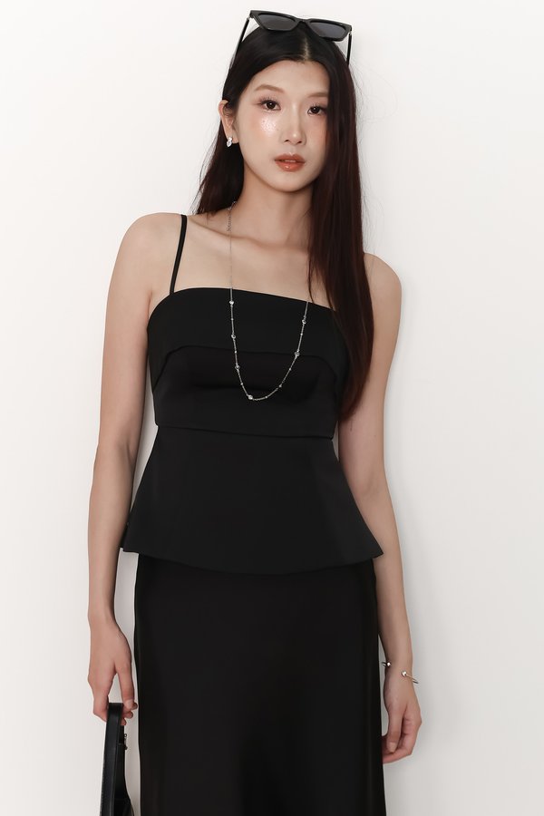 Paige Peplum Top in Black