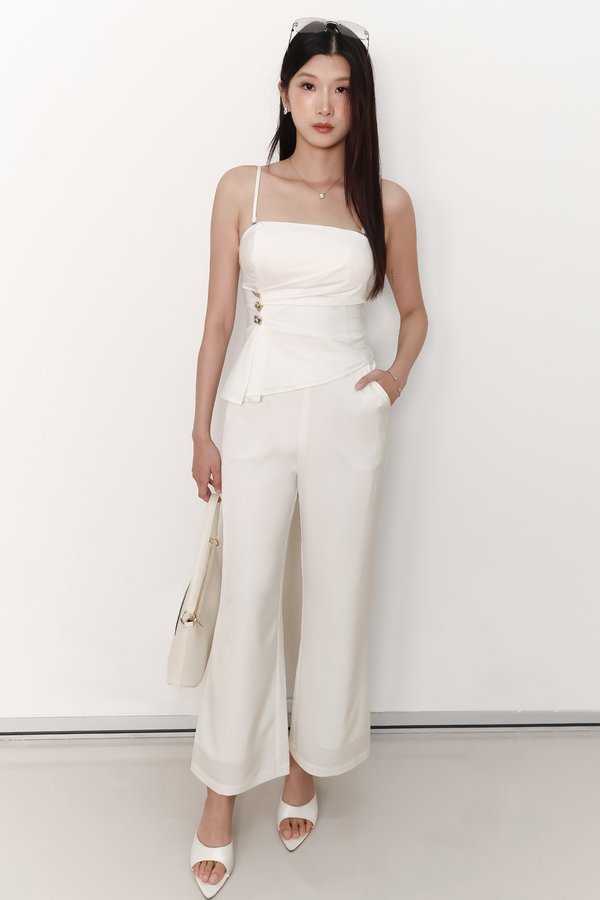 Clarice Co-ord Ruched Set in White