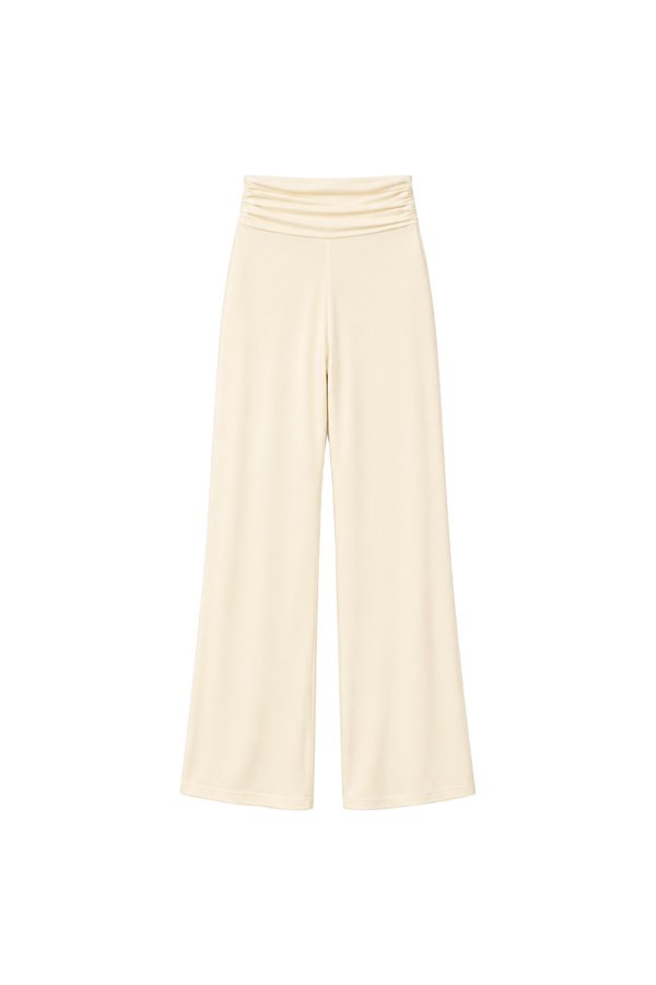 Cayra Co-ord Ruched Pants in Pale Yellow