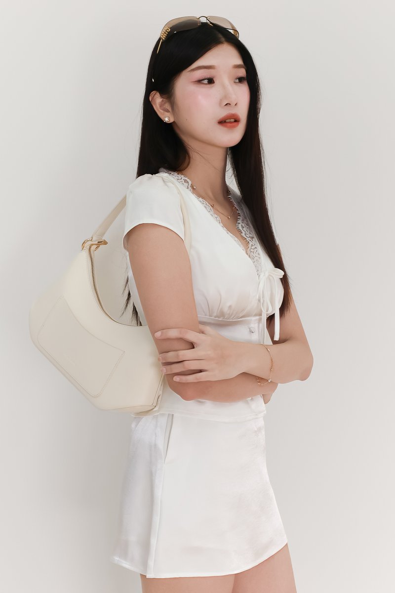 EVENT EXCLUSIVE | Serryn Satin Sleeved Co-ord Top in White