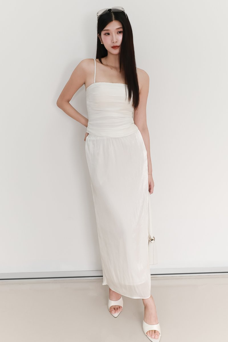 EVENT EXCLUSIVE | Taeci Textured Co-ord Midaxi Skirt in White