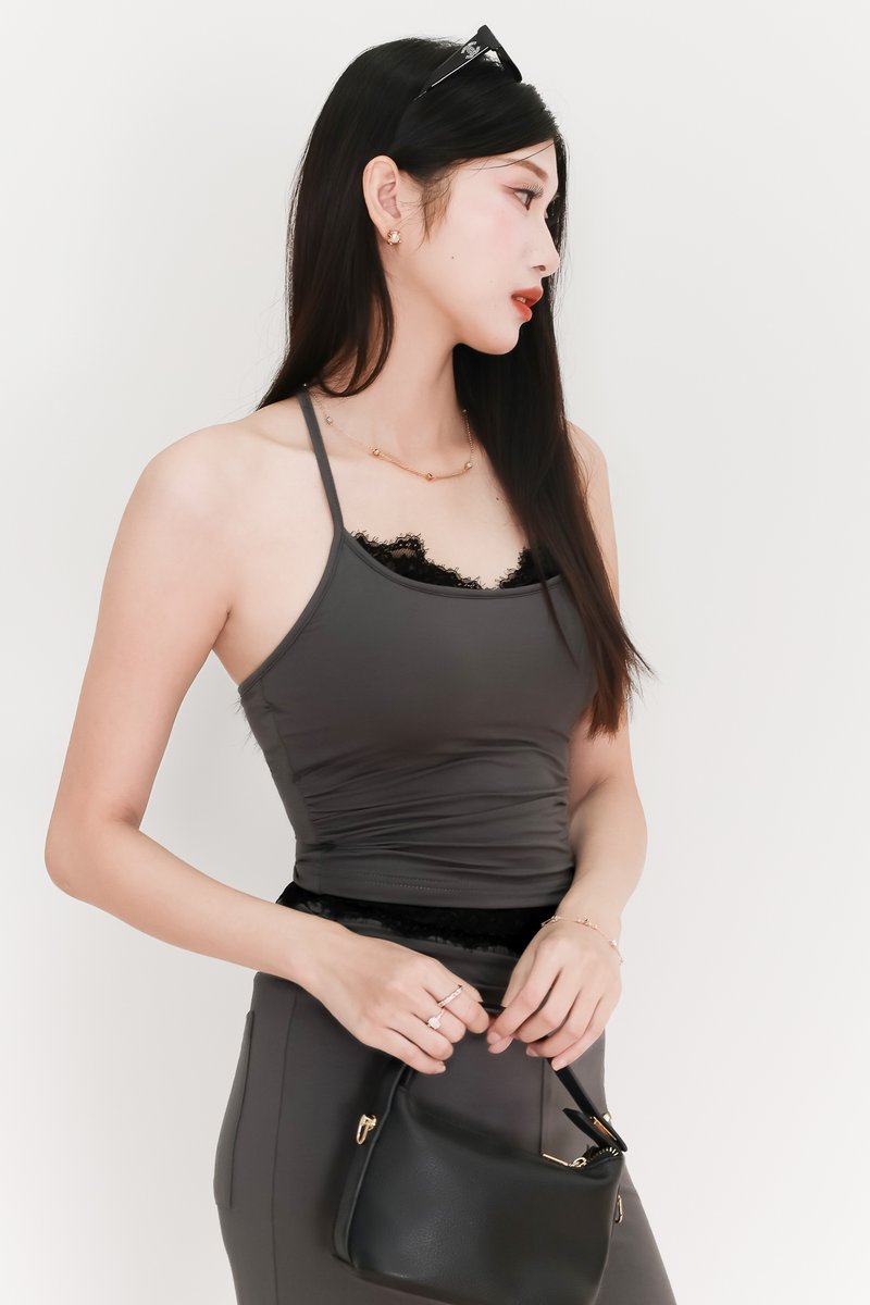 EVENT EXCLUSIVE | Cayra Co-ord Lace Top in Dark Grey