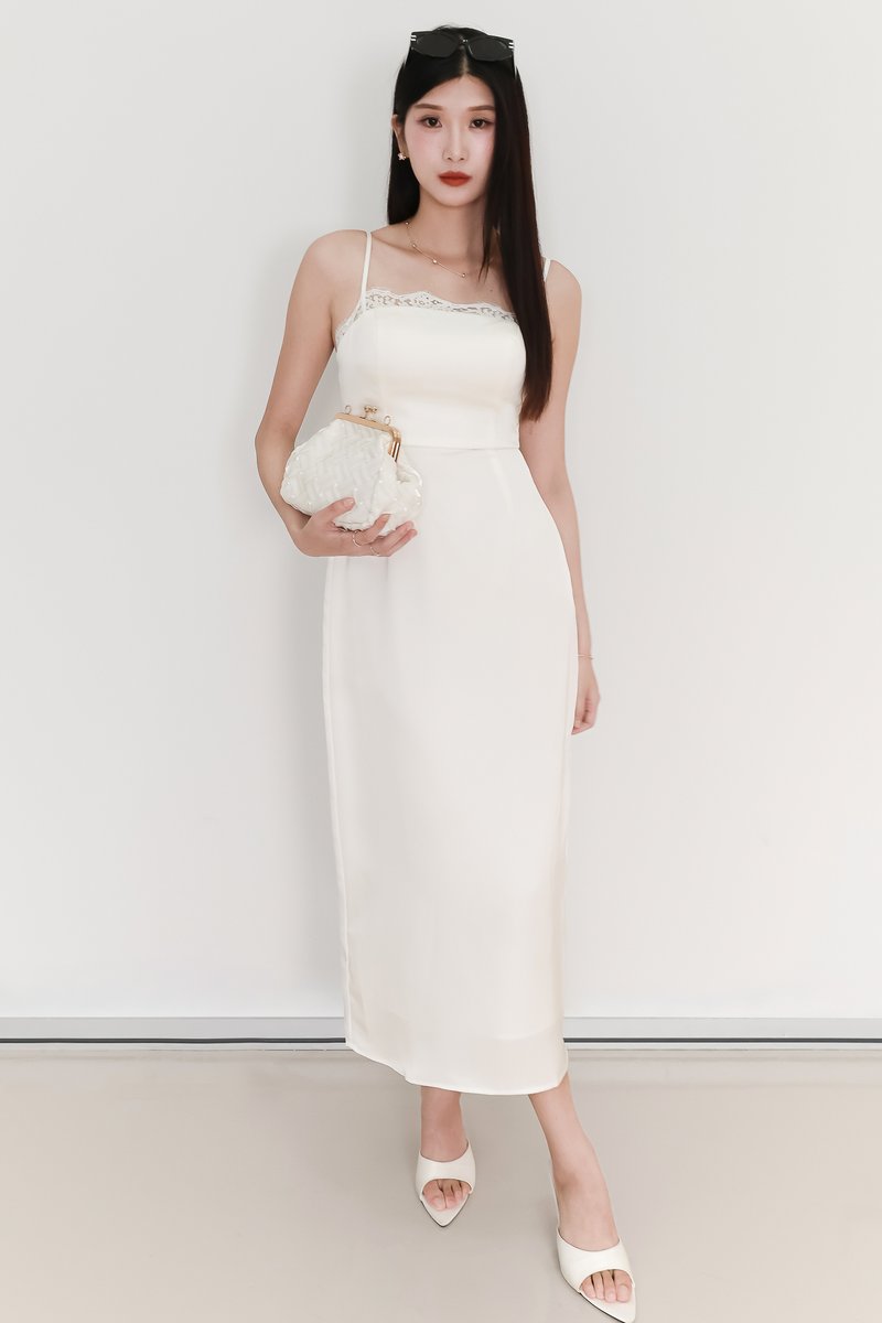 EVENT EXCLUSIVE | Leanda Lace Trim Midaxi Dress in White