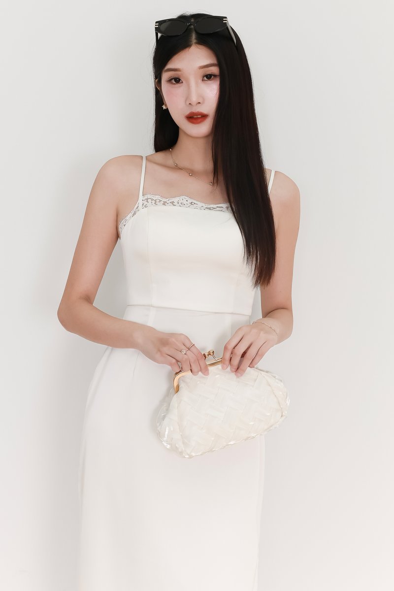 EVENT EXCLUSIVE | Leanda Lace Trim Midaxi Dress in White
