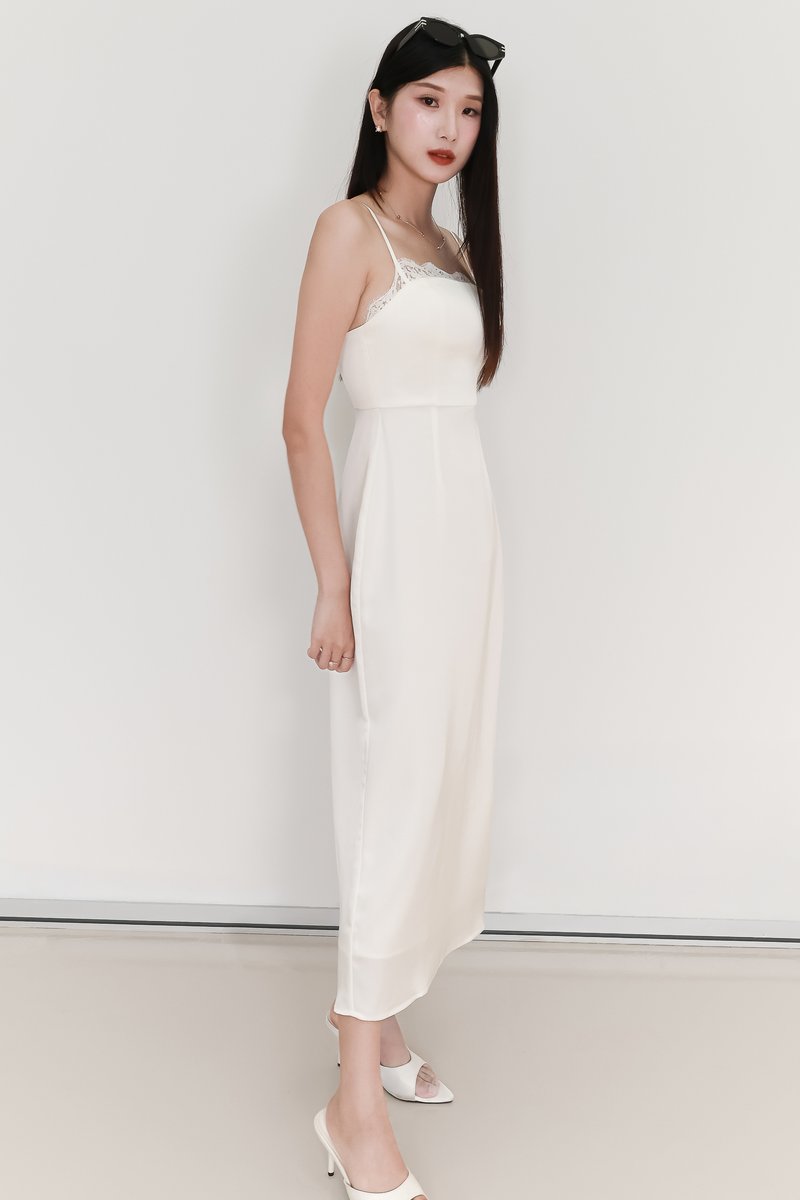 EVENT EXCLUSIVE | Leanda Lace Trim Midaxi Dress in White