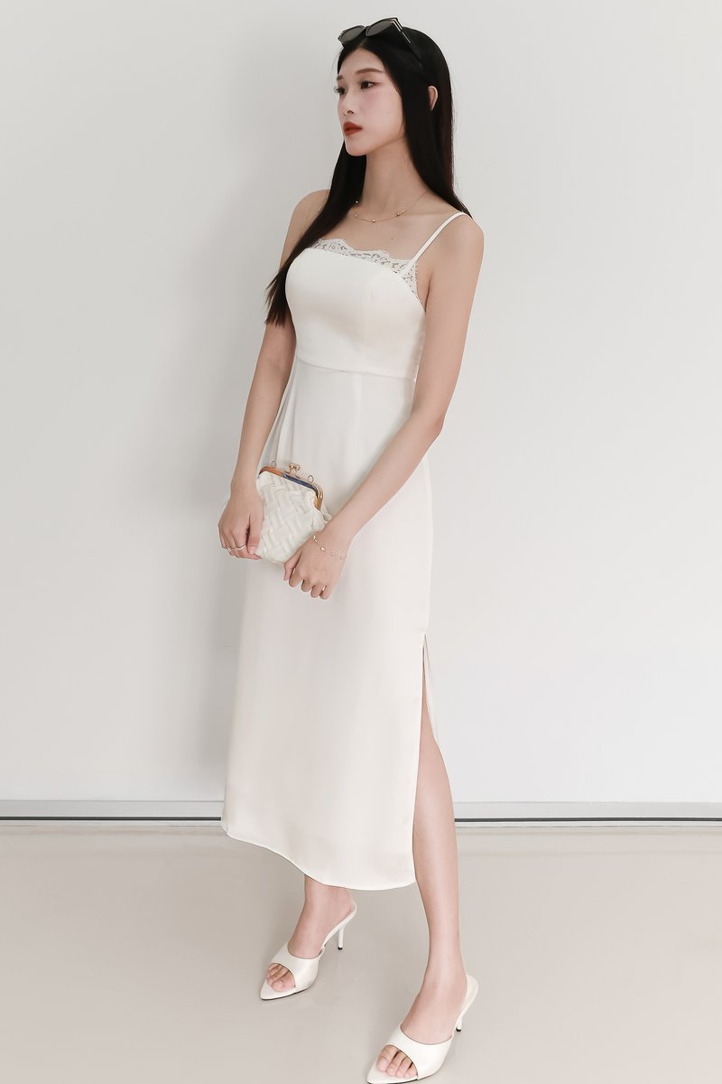 EVENT EXCLUSIVE | Leanda Lace Trim Midaxi Dress in White