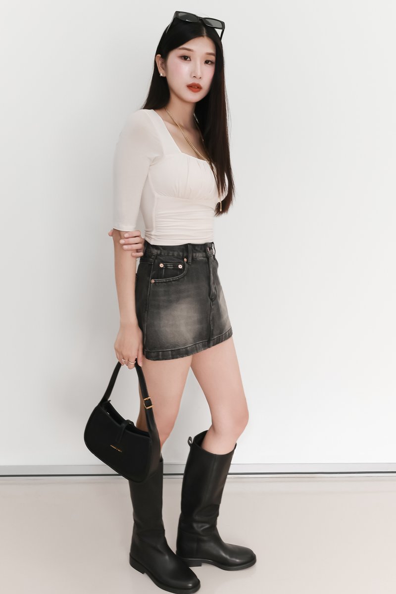 EVENT EXCLUSIVE | Deyrin Denim Skorts in Black Wash
