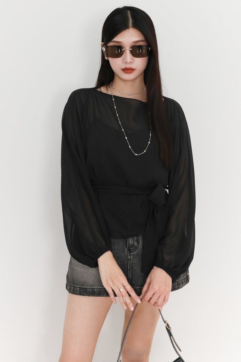 EVENT EXCLUSIVE | Bessie Blouse Camisole Set in Black
