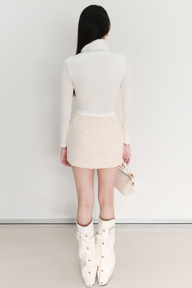Hudsie High Neck Sleeved Top in White