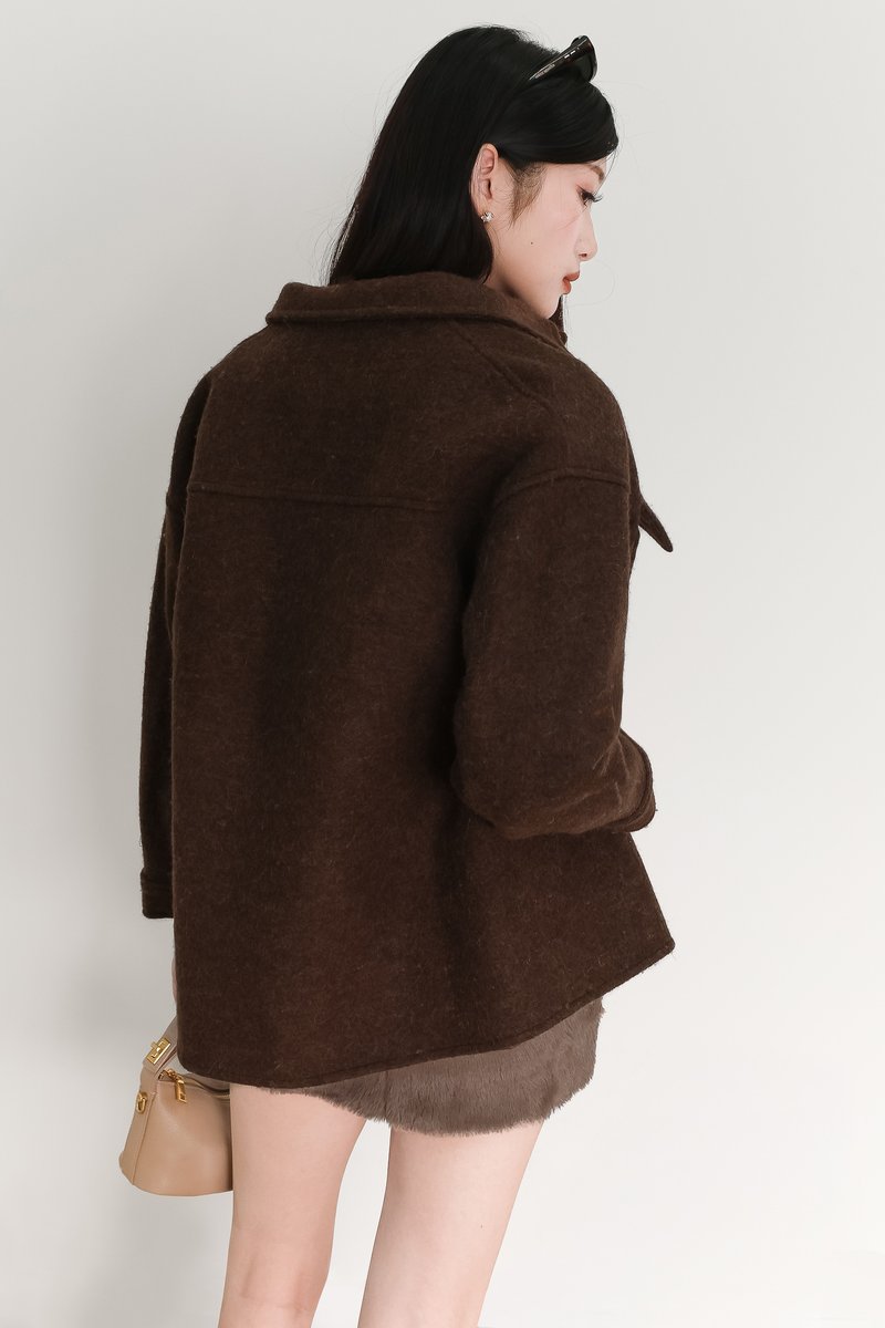 Wyonie Wool Jacket in Dark Brown