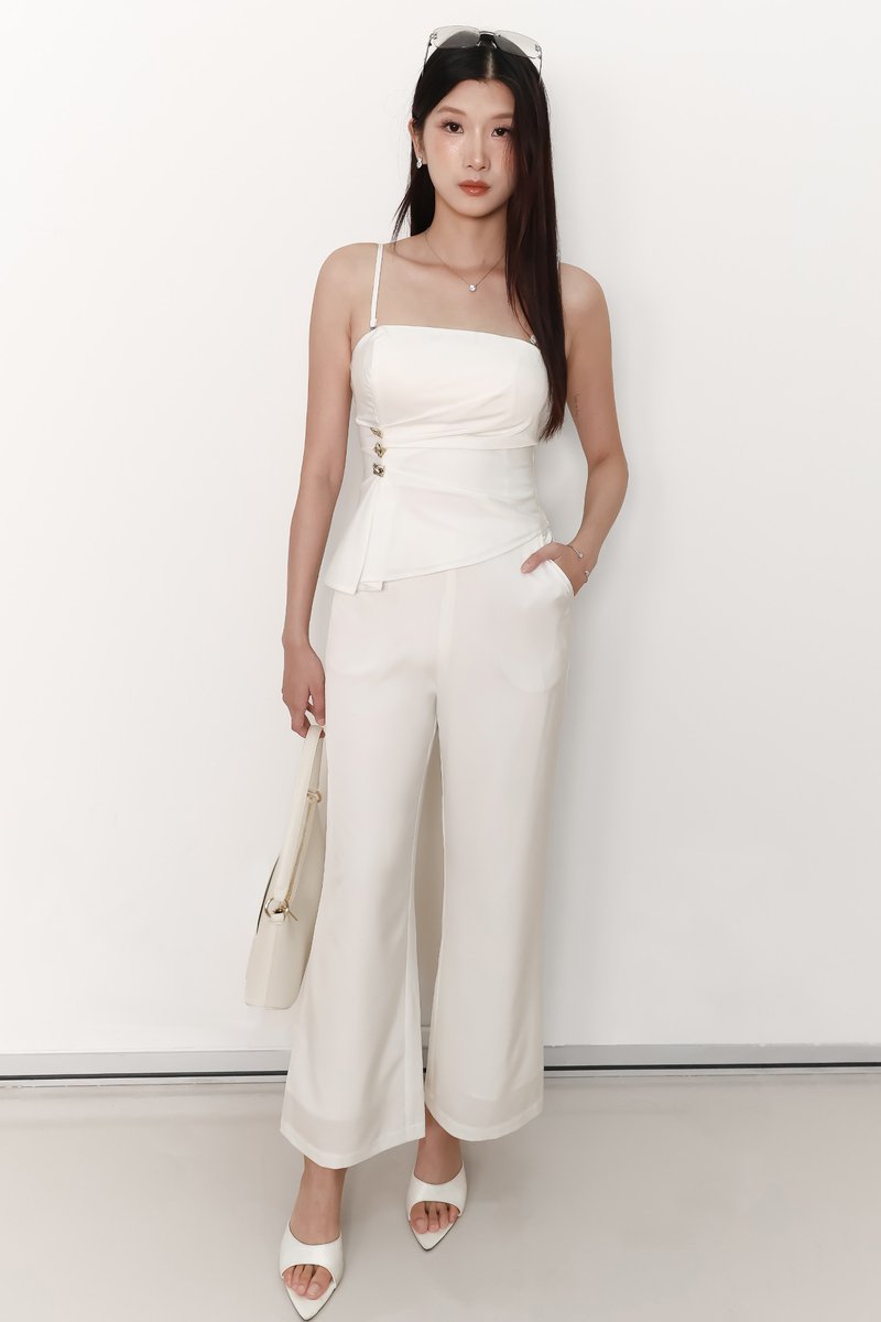 Clarice Co-ord Ruched Set in White
