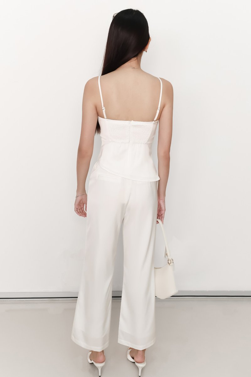 Clarice Co-ord Ruched Top in White