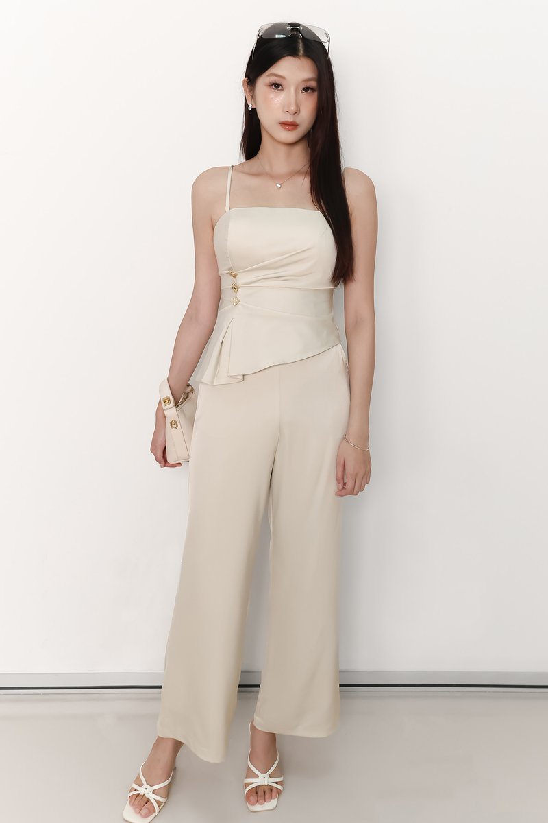 Clarice Co-ord Ruched Set in Ecru