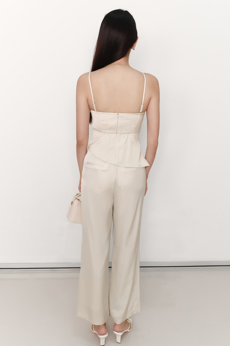 Clarice Co-ord Ruched Set in Ecru