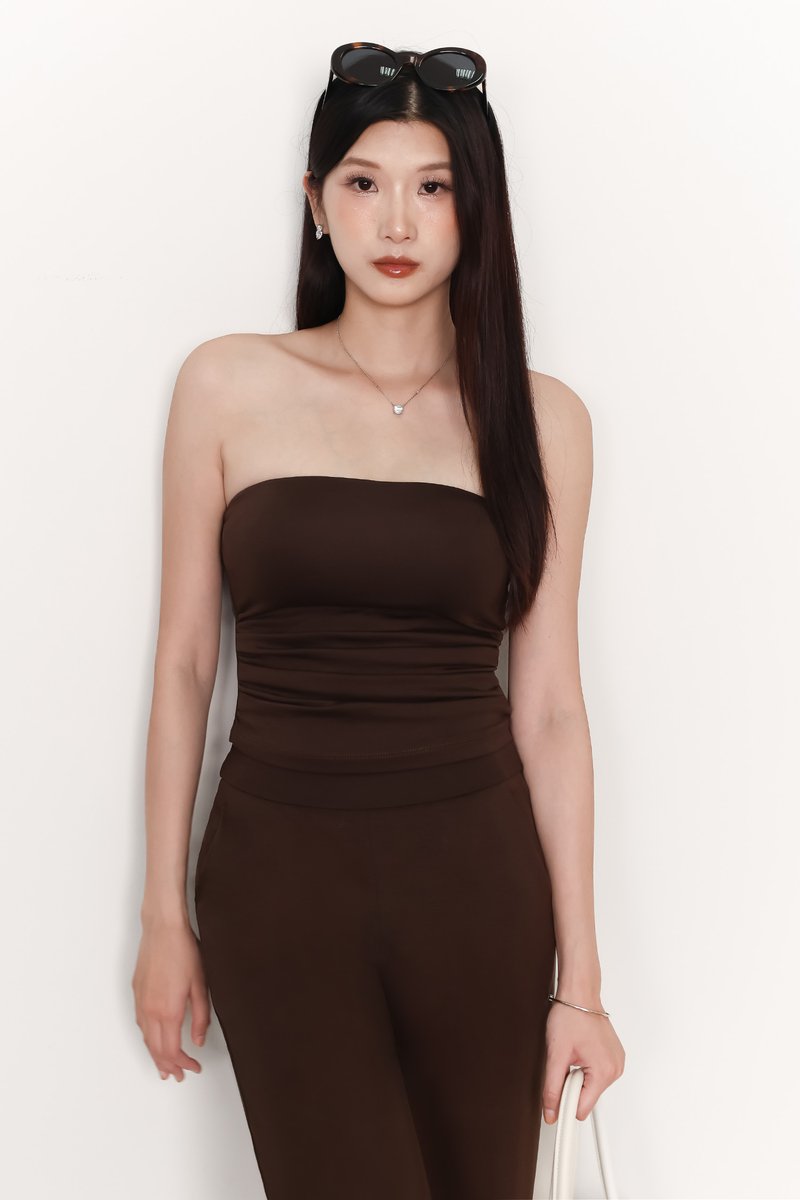 Jennie Jogger Co-ord Top V2 in Dark Brown