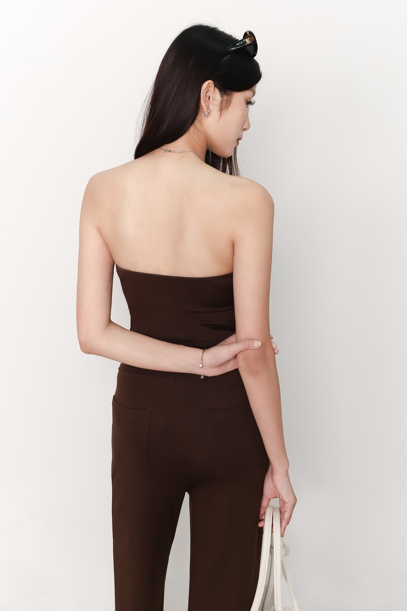 Jennie Jogger Co-ord Top V2 in Dark Brown