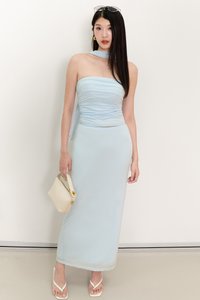 Cottie Co-ord Maxi Skirt in Light Blue