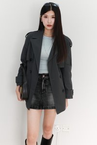 Tamie Trench Coat in Gunmetal