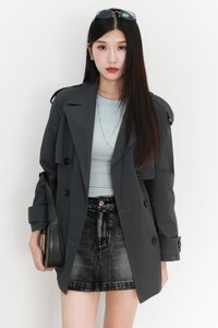 Tamie Trench Coat in Gunmetal