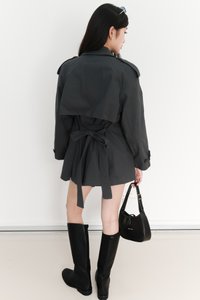Tamie Trench Coat in Gunmetal