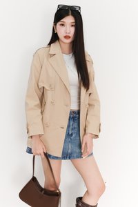 Tamie Trench Coat in Beige Khaki