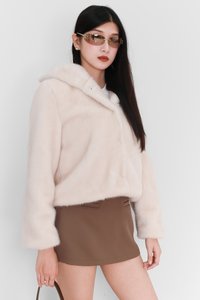 Fable Furry Jacket in Cream