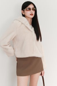 Fable Furry Jacket in Cream