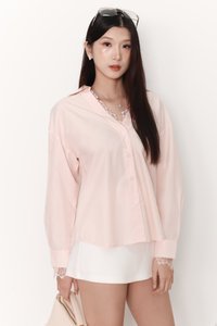 Loe Lace Trim Shirt in Light Pink