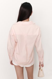 Loe Lace Trim Shirt in Light Pink
