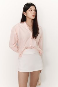 Loe Lace Trim Shirt in Light Pink