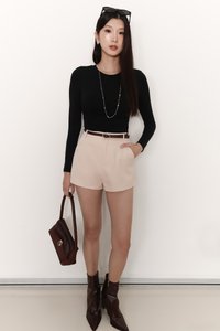 SALES EXCLUSIVE | Belrin Belted Shorts in Nude