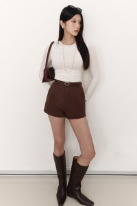 SALES EXCLUSIVE | Belrin Belted Shorts in Brown