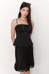 Paige Peplum Top in Black