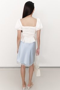 Perla Puffy Sleeved Top in White