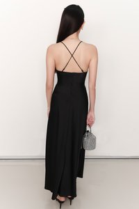 Lana Lace Trim Maxi Dress in Black