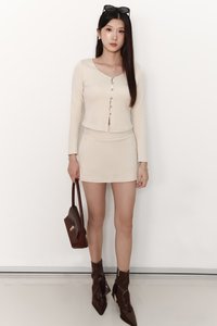 Caedi Cardigan Co-ord Set in Cream