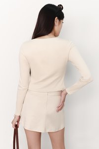 Caedi Co-ord Cardigan Top in Cream Beige