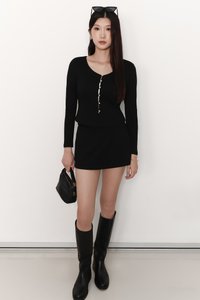 Caedi Cardigan Co-ord Set in Black