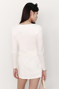 Caedi Cardigan Co-ord Set in White