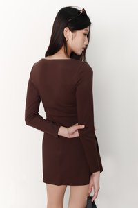Caedi Co-ord Skorts in Dark Brown
