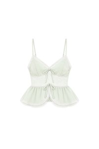 Lacey Lace Co-ord Peplum Top in Soft Mint