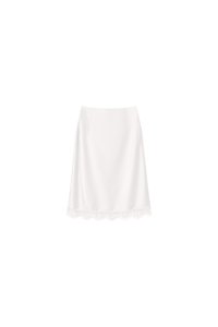Maddy Midi Skirt With Lace Trim in White