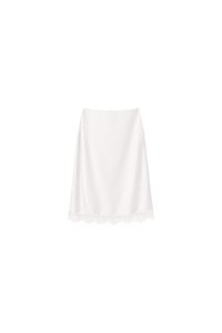 Maddy Midi Skirt With Lace Trim in White