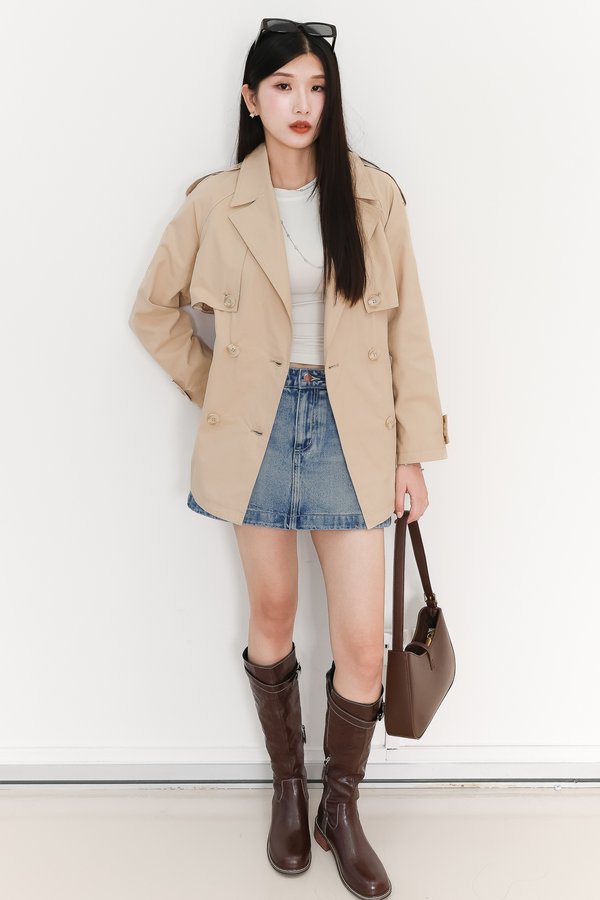 Tamie Trench Coat in Beige Khaki