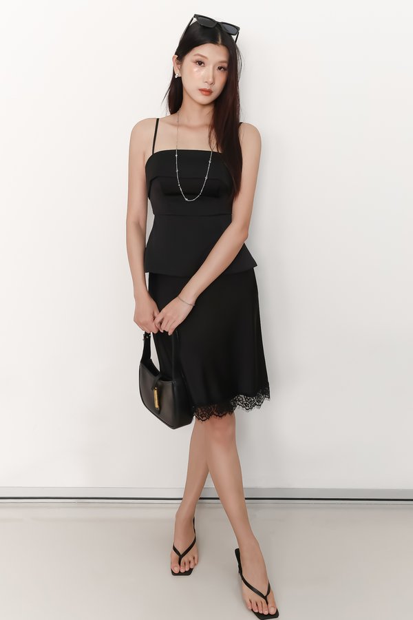 Paige Peplum Top in Black