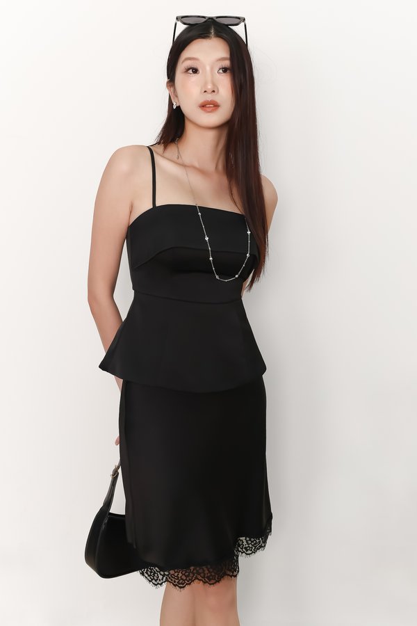 Paige Peplum Top in Black