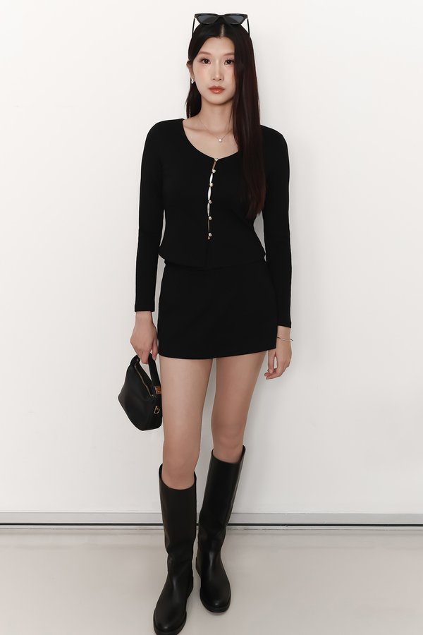 Caedi Cardigan Co-ord Set in Black