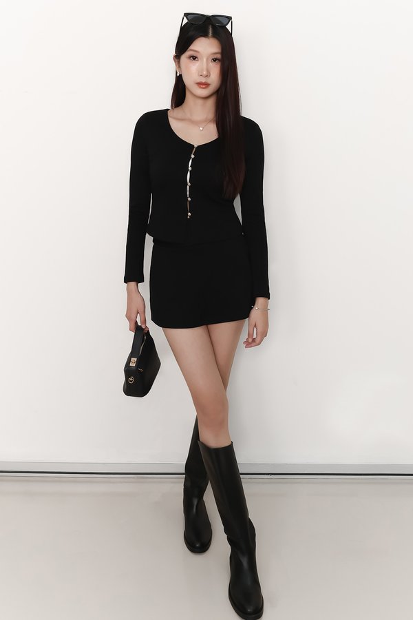 Caedi Cardigan Co-ord Set in Black