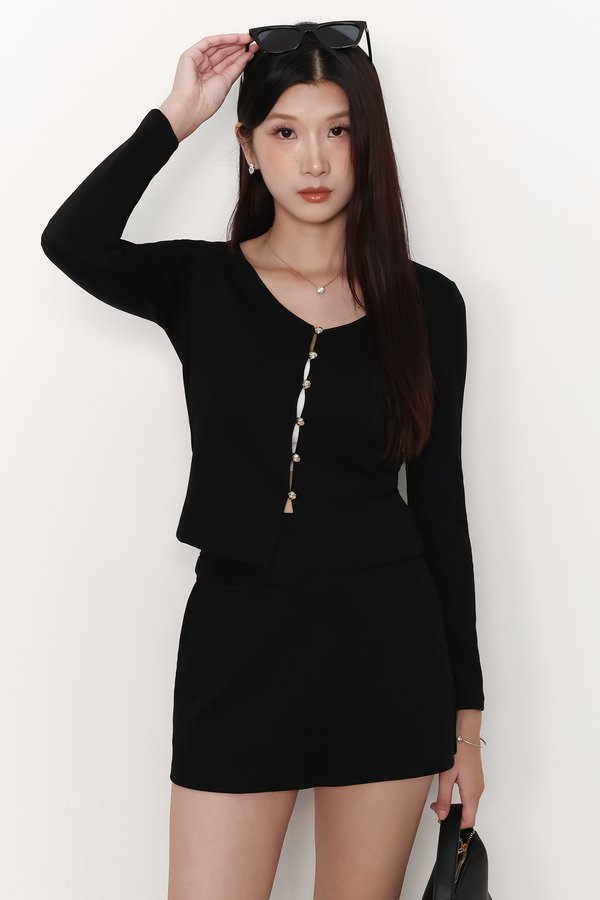 Caedi Co-ord Cardigan Top in Black
